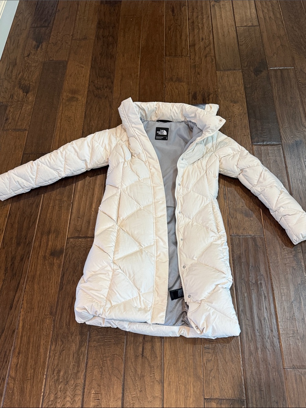 The North Face Women’s Cream Quilted Long Puffer Coat